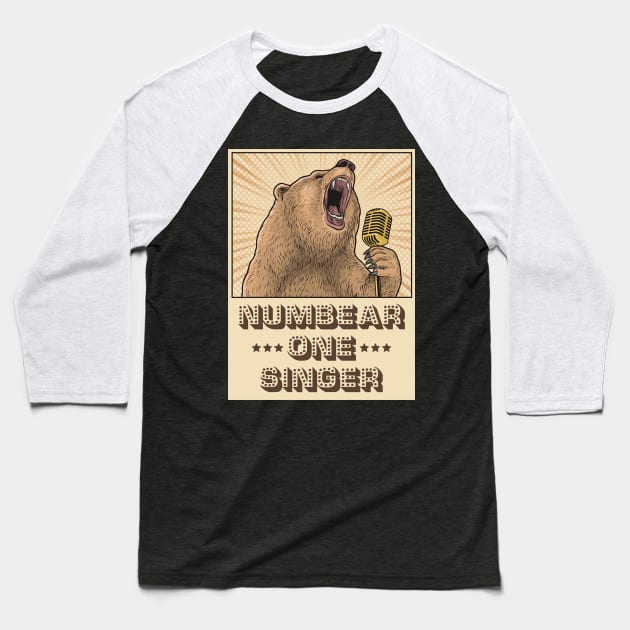 Singing Bear Baseball T-Shirt by sqwear